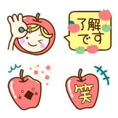[LINE絵文字] りんごの女の子☆の画像
