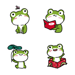 [LINE絵文字] とてもかわいい緑のカエルの画像