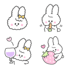 可愛いふわふわうさぎの日常ミニスタンプの絵文字メイン画像