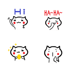 [LINE絵文字] Cute cat simple emojiの画像