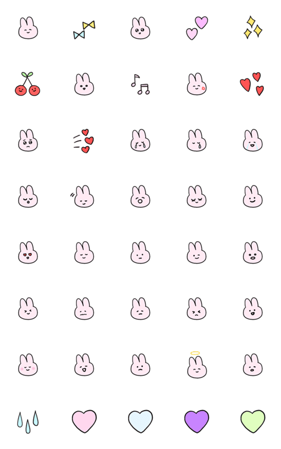 [LINE絵文字]ピンクうさぎさんの画像一覧