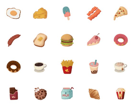[LINE絵文字]Food loverの画像一覧
