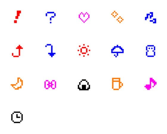 [LINE絵文字]ドット絵文字−Dot emojiの画像一覧