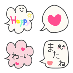 [LINE絵文字] シンプルでカラフルなふきだしの絵文字の画像