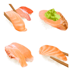 [LINE絵文字] トロサーモンと炙りハラス 寿司の画像