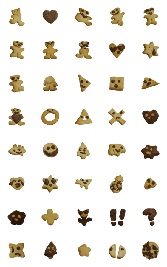 [LINE絵文字]素朴なクッキーたちの画像一覧