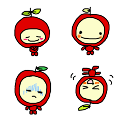 [LINE絵文字] りんごちゃんスタンプの画像