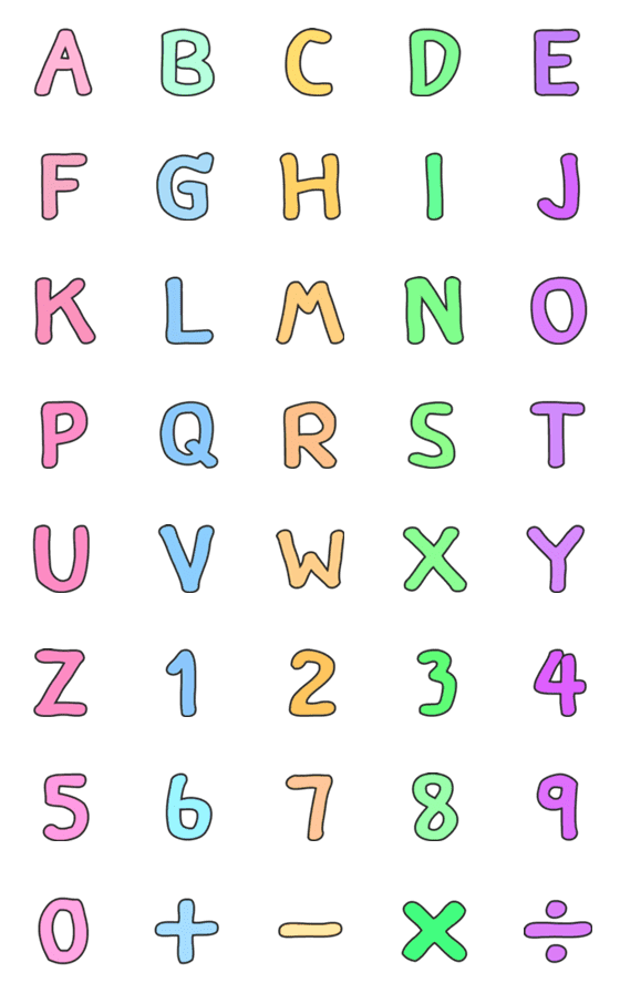 [LINE絵文字]Emoji A-Z English And 0-9 Project 1の画像一覧