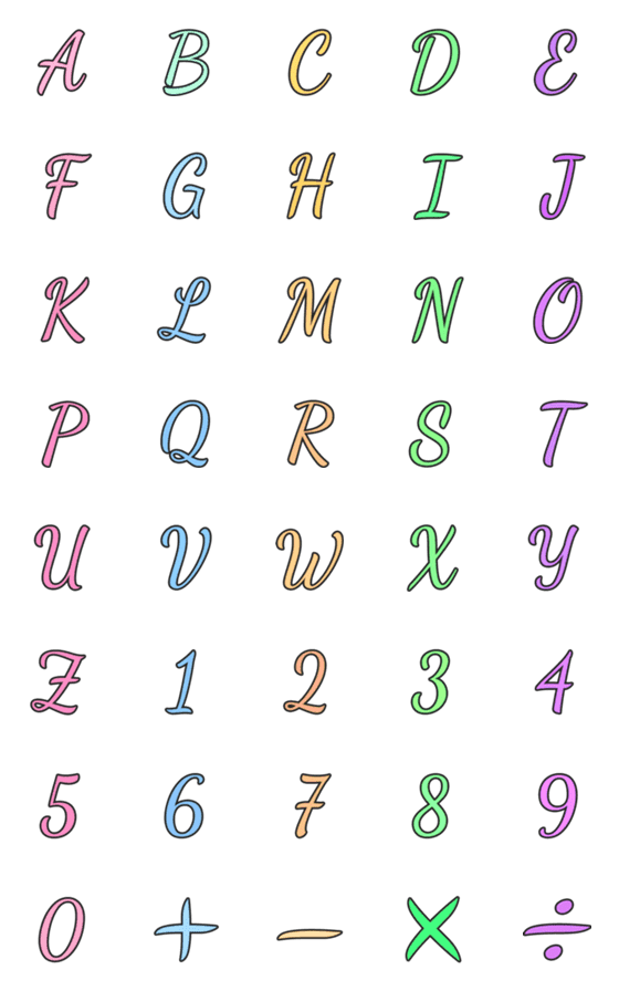 [LINE絵文字]Emoji A-Z English And 0-9 Project 3の画像一覧