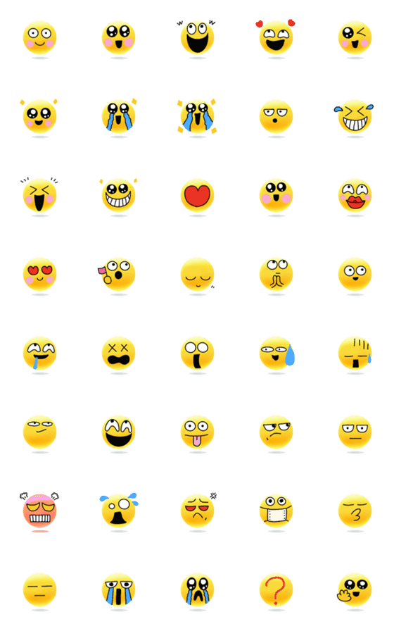 [LINE絵文字]顔文字♪標準スマイルEMOJI 4の画像一覧