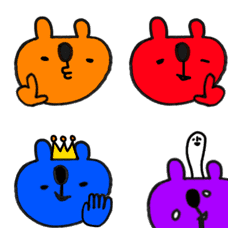 [LINE絵文字] くまくまのくま カラフル03の画像