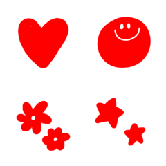 [LINE絵文字] 赤好き赤推しの毎日使えるシンプル絵文字の画像