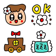 [LINE絵文字] riekimの白花女の子絵文字の画像