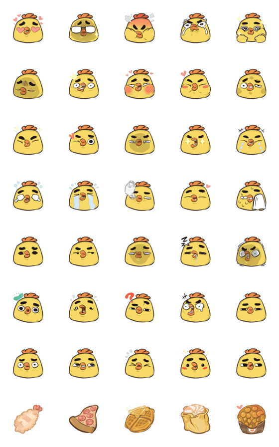 [LINE絵文字]Stupid chick with a funny faceの画像一覧