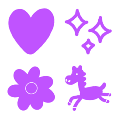 [LINE絵文字] 紫好き紫推しの毎日使えるシンプル絵文字の画像