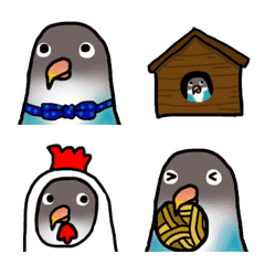 [LINE絵文字] ブルーボタンインコのぼーちゃんの画像