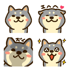 [LINE絵文字] 黒しばワンコ（黒柴犬）の画像