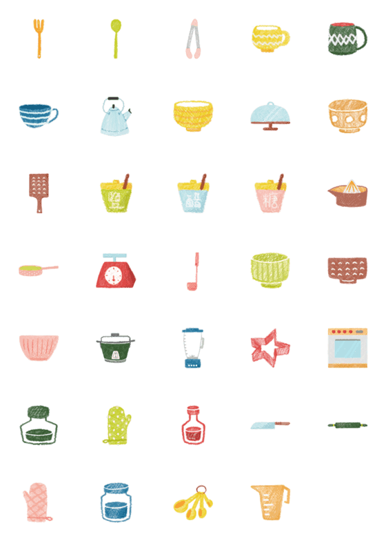 [LINE絵文字]Kitchen utensilsの画像一覧