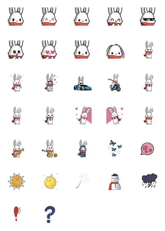 [LINE絵文字]Cool Rabbit boyの画像一覧