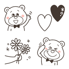 白いくまのオルソくんの絵文字①の絵文字メイン画像