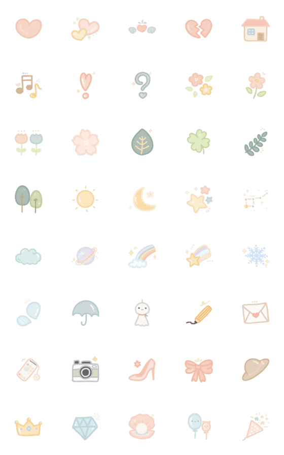 [LINE絵文字]Everything Pastel Cute Emojiの画像一覧