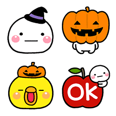 [LINE絵文字] しろまる ハロウィン絵文字の画像