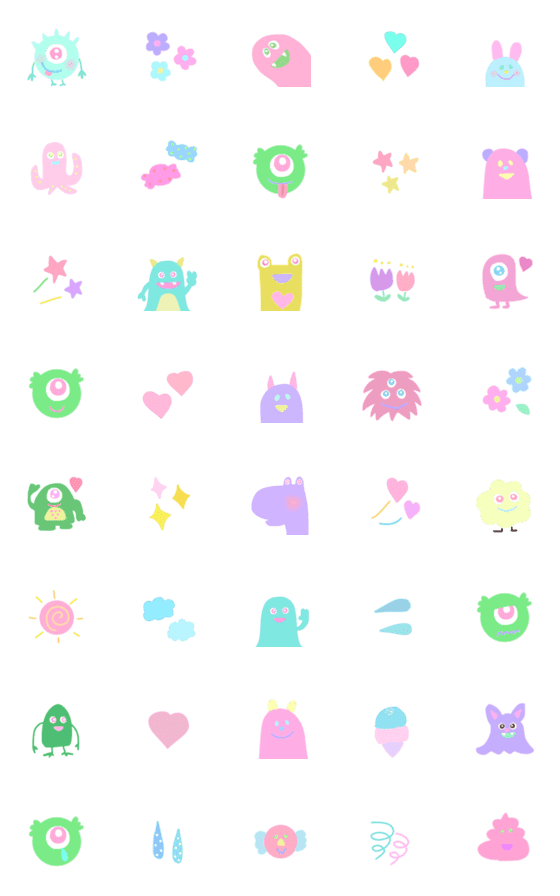 [LINE絵文字]【かわいい癒しモンスター】の画像一覧