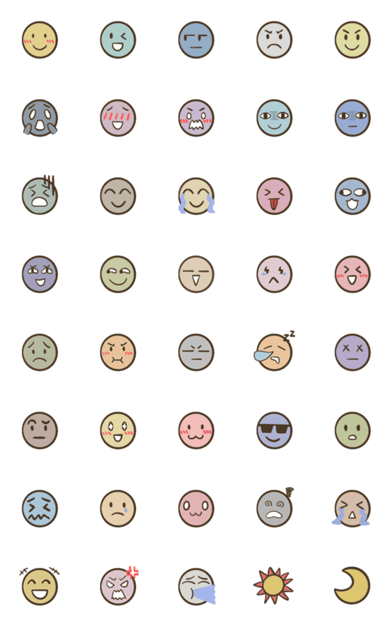 [LINE絵文字]cute emoji faceの画像一覧