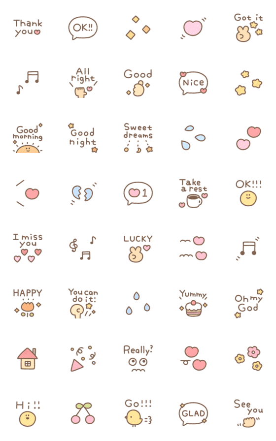 [LINE絵文字]cute English : )の画像一覧