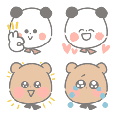 [LINE絵文字] 40個くまはん＆ぱんだはん 修正版の画像