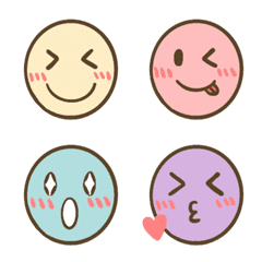 [LINE絵文字] cute emoji face 2の画像