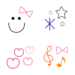 [LINE絵文字] ✳シンプルな線画絵文字✳の画像