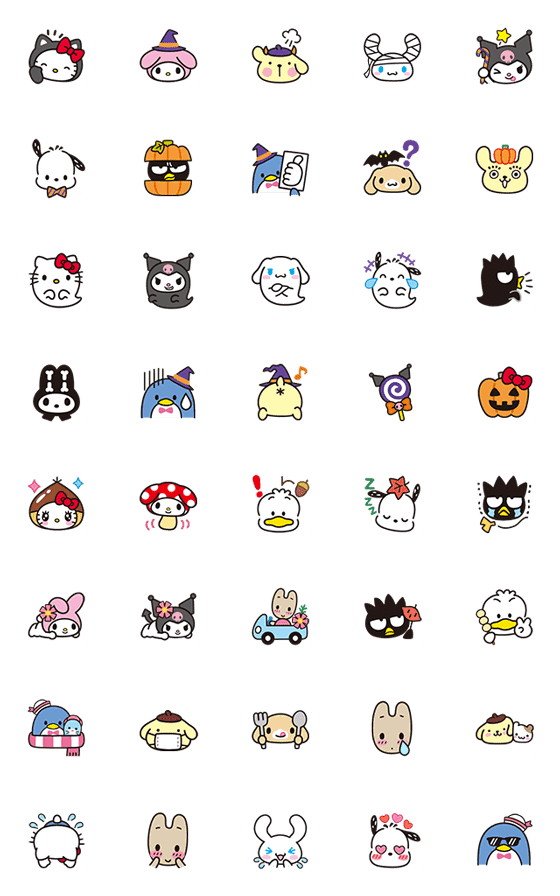 [LINE絵文字]サンリオキャラクターズ ハロウィン絵文字の画像一覧