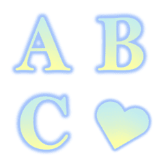 [LINE絵文字] neon ＆ gradation emoji blue2の画像