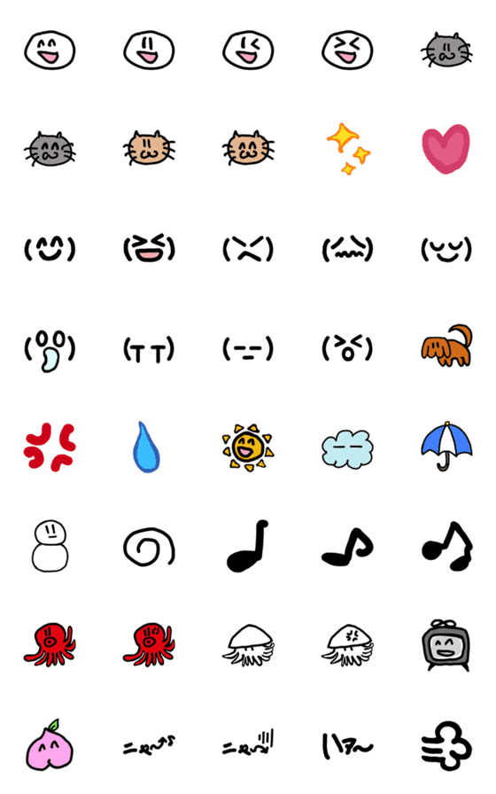 [LINE絵文字]落書き絵文字＆顔文字の画像一覧