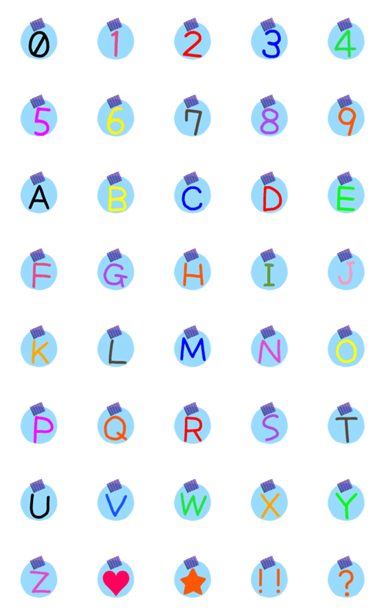 [LINE絵文字]数字＋アルファベット★3の画像一覧