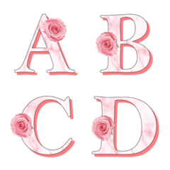 [LINE絵文字] pink rose ＆ marble emojiの画像