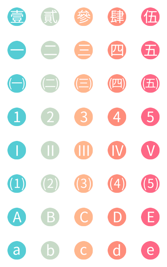 [LINE絵文字]Number and letter order labels2の画像一覧