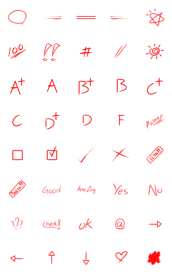 [LINE絵文字]Red Marker check！の画像一覧