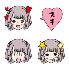 [LINE絵文字] かわいい女の子の表情絵文字＊アイドル風の画像