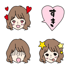 [LINE絵文字] かわいい女の子の表情絵文字5＊ゆるふわの画像