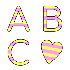 [LINE絵文字] pink ＆ yellow emojiの画像