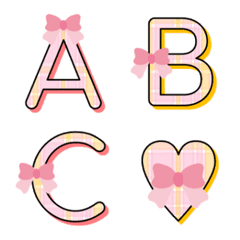 [LINE絵文字] ribbon ＆ check emoji3の画像