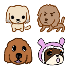 [LINE絵文字] うちのかわいい6匹のわんこの画像