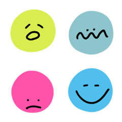 [LINE絵文字] カラフルフェイス 2の画像