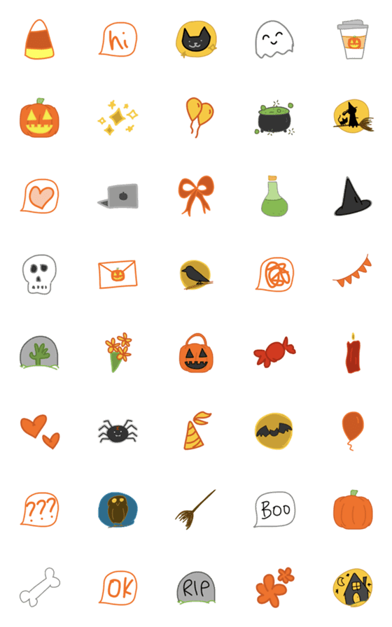 [LINE絵文字]Halloween Emoji Spooky Holiday Cute Funの画像一覧