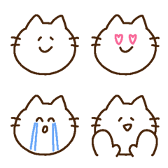 [LINE絵文字] ゆるシンプルなねこ絵文字の画像