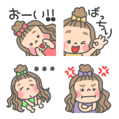 [LINE絵文字] ウエーブヘアの女の子の画像