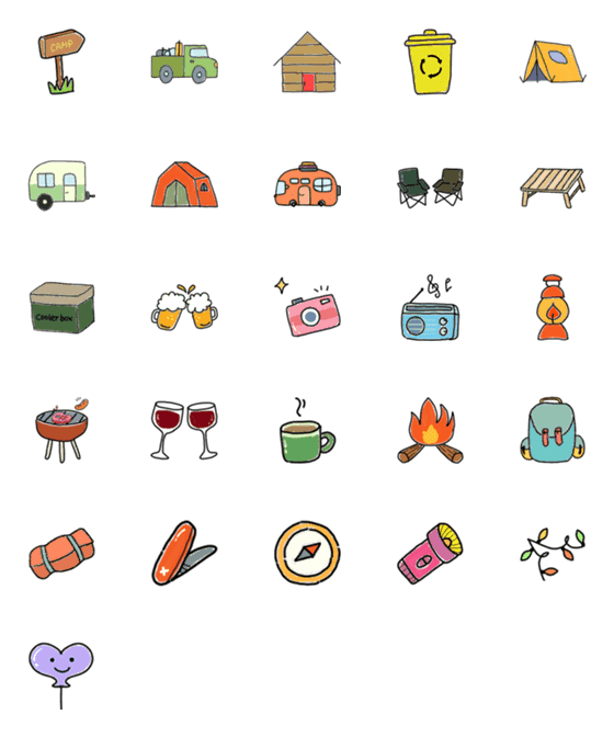 [LINE絵文字]Camping stickers.の画像一覧