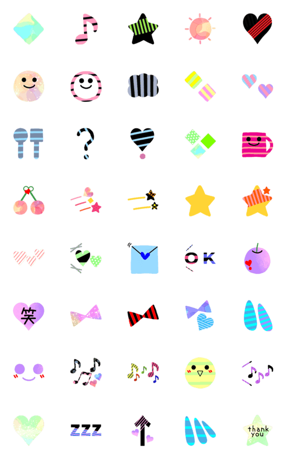 [LINE絵文字]カワイイ♥基本絵文字2の画像一覧